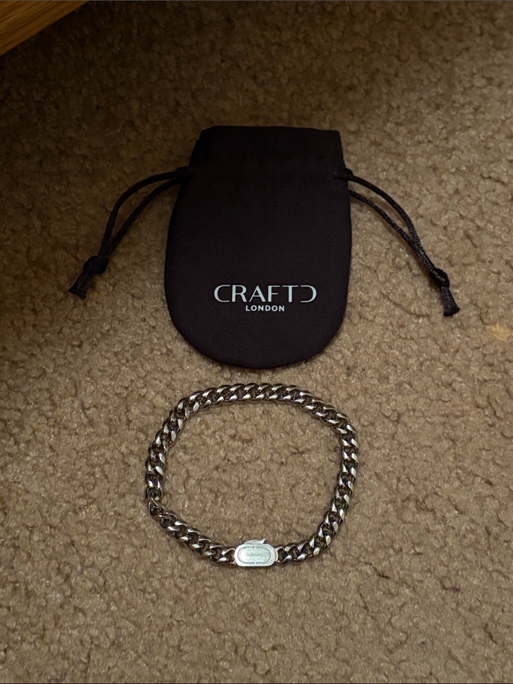 Craftd London Silver Curb Chain Bracelet 8.5 in